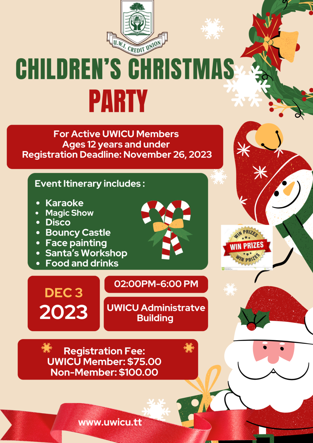 UWICU CHILDREN’S CHRISTMAS PARTY 2023 | UWI Credit Union